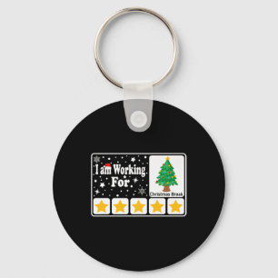 Porte-clés Je Travaille Pour Noël Pause 5 Étoiles Noël