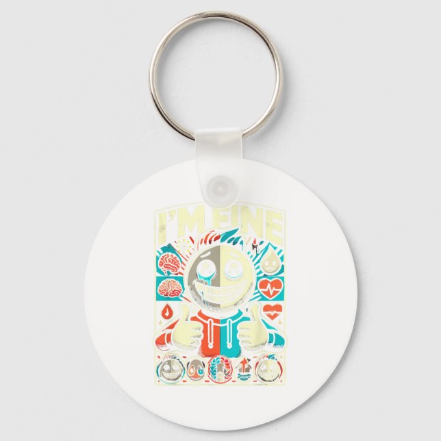 Porte-clés Je vais bien aider à la dépression Anxiété santé m (Recto)