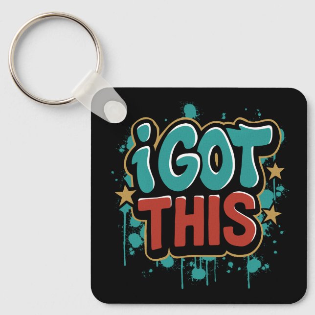 Porte-clés JE VAIS Y ARRIVER Typographie Motivationnelle de S (Recto)