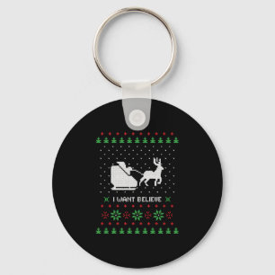Porte-clés je veux croire laide cristmas