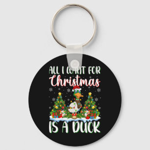Porte-clés Je Veux Pour Noël Est Un Canard Oiseau Xmas Arbre 