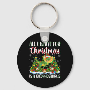 Porte-clés Je Veux Pour Noël Est Un Dilophosaurus Xmas Tree