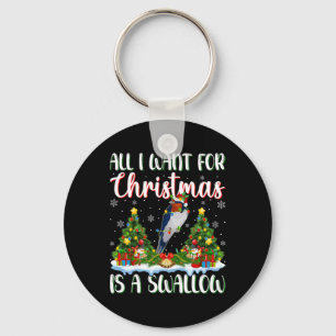 Porte-clés Je Veux Pour Noël Est Un Oiseau Avalé Xmas Arbre L