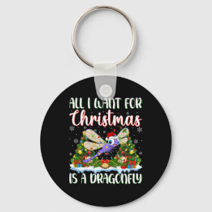 Porte-clés Je Veux Pour Noël Est Une Dragonfly Xmas Tree Ligh
