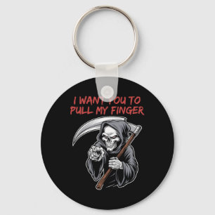 Porte-clés Je Veux Que Tu Tiennes Mon Doigt Grim Reaper Hallo