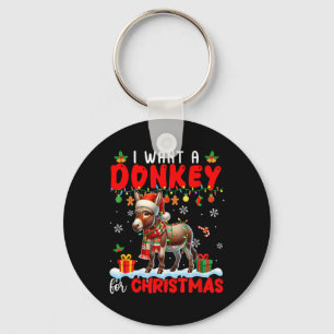 Porte-clés Je Veux Un Âne Pour Un Agriculteur De Père Noël De