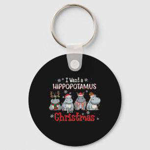 Porte-clés Je Veux Un Hippopotame Pour Noël Hippo De Noël Pou