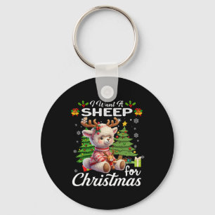 Porte-clés Je Veux Un Mouton Pour Noël Mignonnes Cadeaux Noël