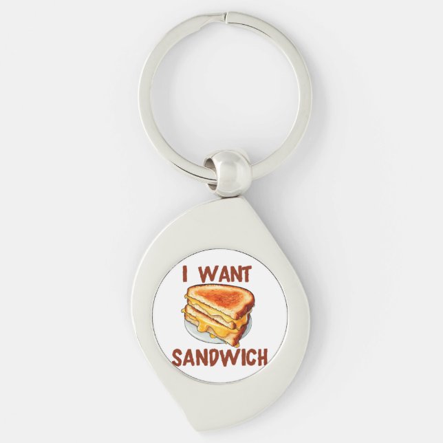 Porte-clés Je veux un sandwich (Devant)