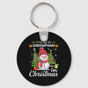 Porte-clés Je Veux Un Snowman Pour Noël De Mignons Cadeaux No