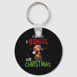 Porte-clés Je veux une girafe pour Noël Drôle Mignon Byby