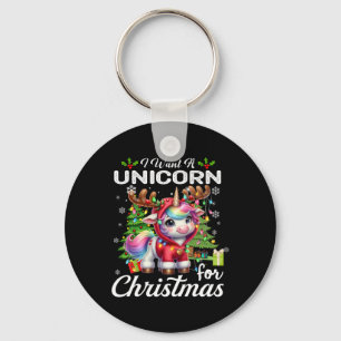 Porte-clés Je Veux Une Unicorne Pour Noël De Mignons Cadeaux 