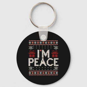 Porte-clés Je viens en paix Je suis assorti au pull de Noël l