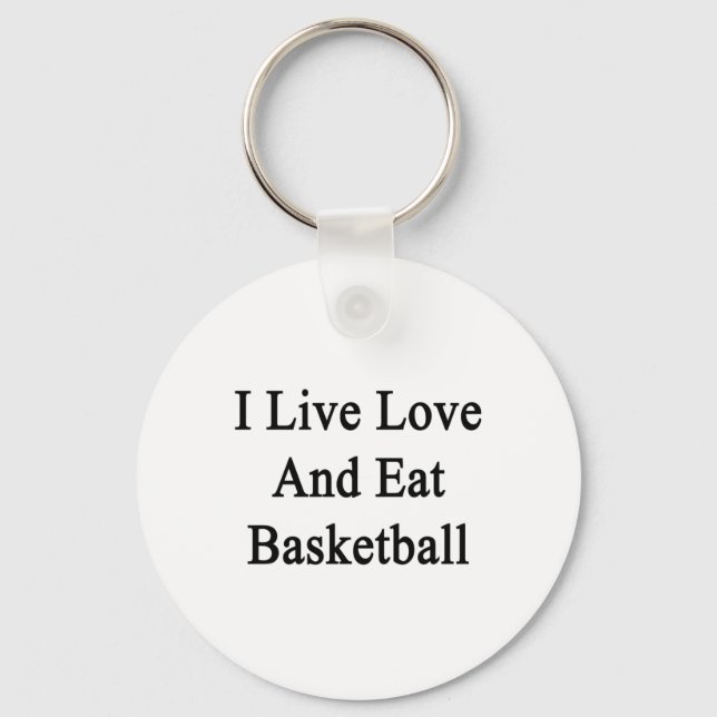 Porte-clés Je Vis Amour Et Mange Basket-Ball (Recto)