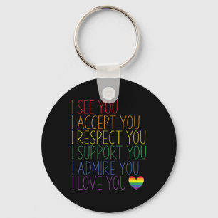 Porte-clés Je vois, j'accepte, je respecte, je soutiens, j'ad
