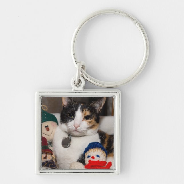 Porte-clés Je vois un chat calico (Devant)