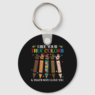 Porte-clés Je Vois Vos Vrais Couleurs Autisme Histoire Noire 