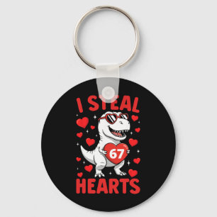 Porte-clés Je vole 67 cœurs T Rex drôle Saint Valentin 67 Mem