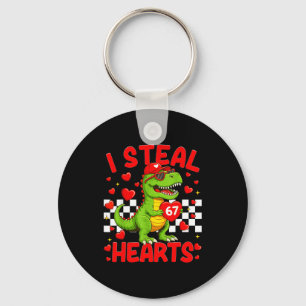 Porte-clés Je vole des cœurs 67 Saint-Valentin 67 Dinosaure T