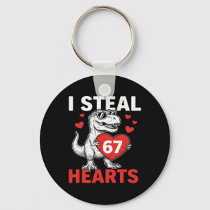 Porte-clés Je vole des cœurs 67 Saint-Valentin 67 Meme 6 7 T-