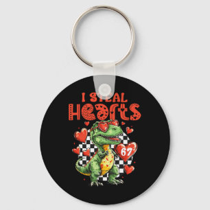 Porte-clés Je vole des cœurs Dinosaure 67 Saint Valentin Humo