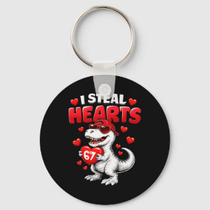 Porte-clés Je vole des cœurs T Rex Saint Valentin 67 Meme 6 7
