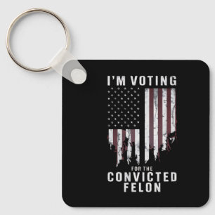 Porte-clés Je vote pour le condamné Felon Pro Trump 2024