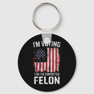 Porte-clés Je vote pour le condamné Felon Pro Trump 2024