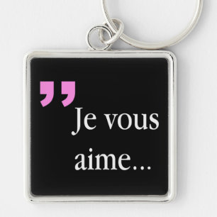 Porte-clés JE VOUS AIME Porte - clé noir français