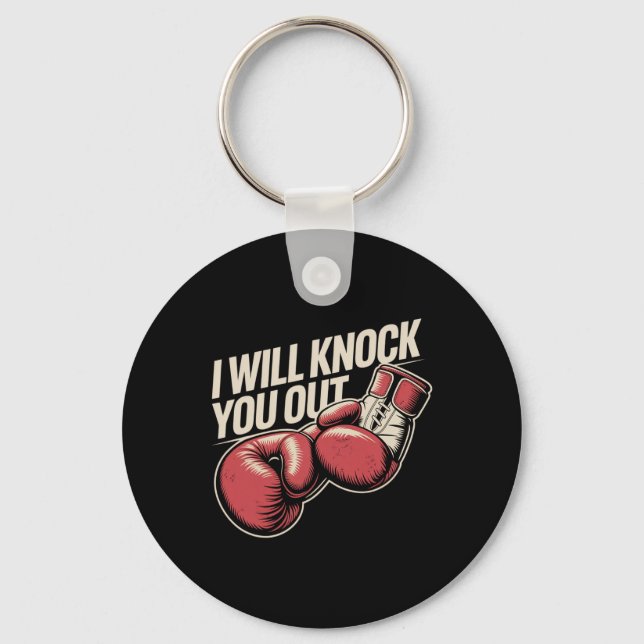 Porte-clés Je Vous Frapperai Pour Une Boxe Drôle (Recto)
