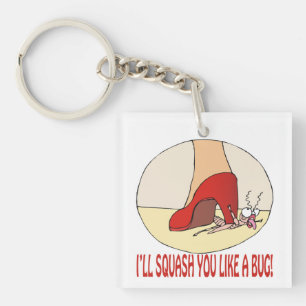 Porte-clés Je vous presserai aime un insecte