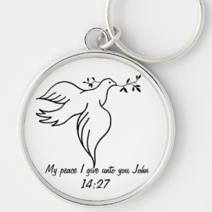 Porte-clés Jean 14:27 Verset biblique Religion Christianity D