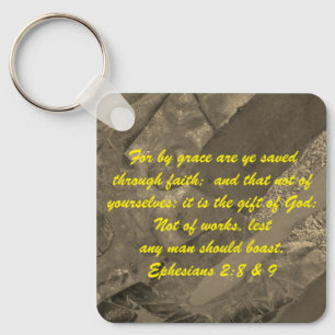 Porte-clés Jean 3:16 & Éphésiens 2:8 & 9 Porte - clé de la vé