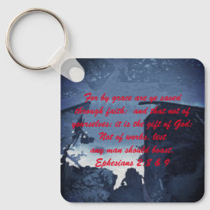 Porte-clés Jean 3:16 & Éphésiens 2:8 & 9 Porte - clé de la vé