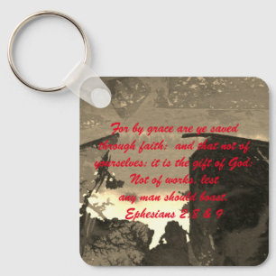 Porte-clés Jean 3:16 & Éphésiens 2:8 & 9 Porte - clé de la vé