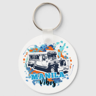 Porte-clés Jeepney Manille Vibes Bleu Orange
