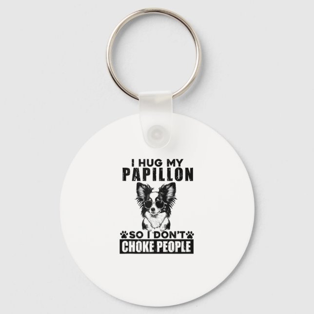 Porte-clés J'Embrasse Mon Papillon Donc Je N'Étouffe Pas Les  (Recto)