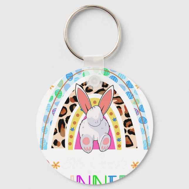 Porte-clés j'enseigne aux plus mignons lapins de 5e année arc (Recto)