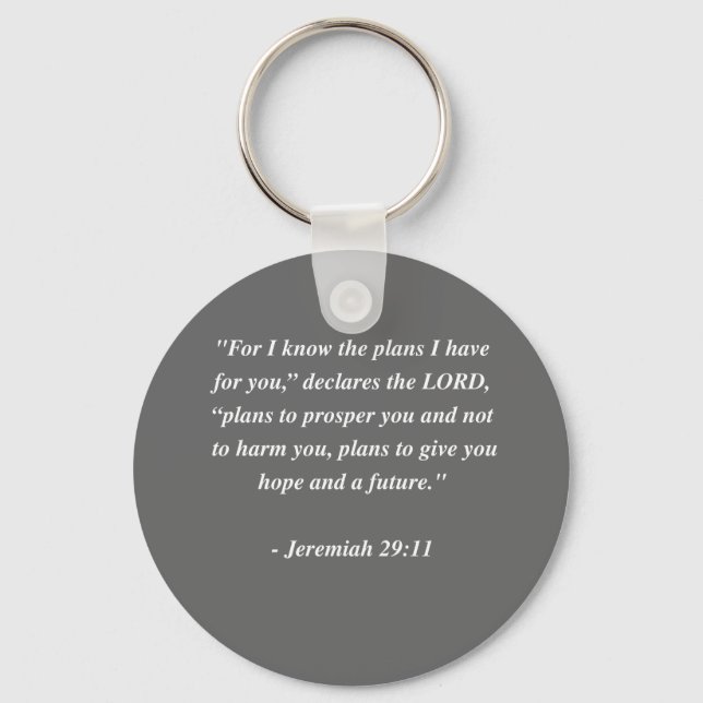 Porte-clés JEREMIAH 29:11 Verse de la Bible (Recto)