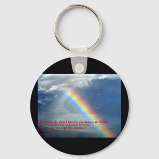 Porte-clés Jérémie 29:11 Arc-en-ciel
