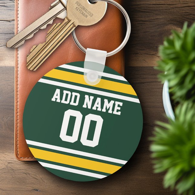 Porte-clés Jersey de football avec un nom personnalisé (Personalized Keychain - Sports Jersey Football Theme)