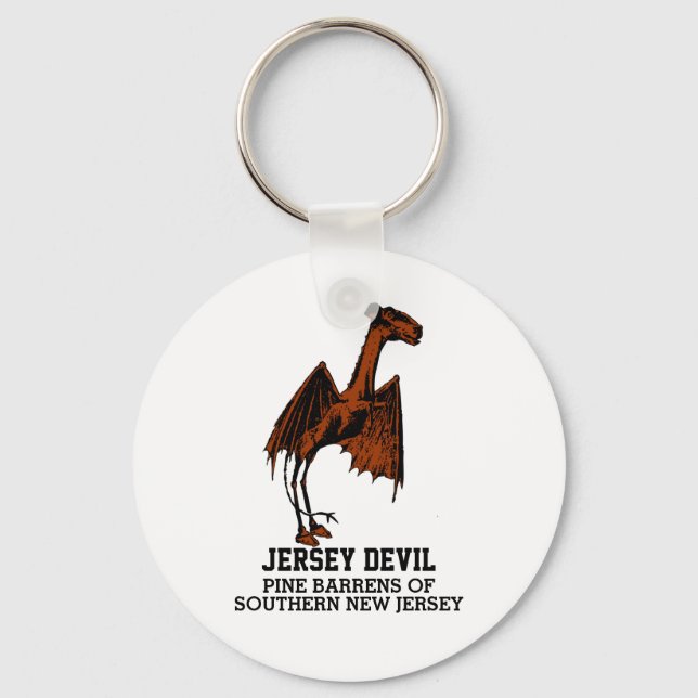 Porte-clés Jersey Devil Creature Cryptid Customizable Text Ke (Recto)