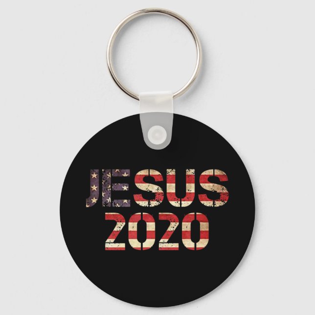 Porte-clés Jésus 2020 Christian Election Année Président Dieu (Recto)