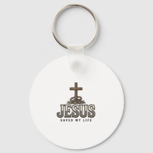 Porte-clés Jésus a sauvé ma vie Gravure vintage Design chréti