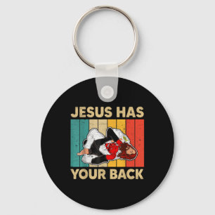 Porte-clés Jésus A Ton Dos Jiu Jitsu Retro Christian Men