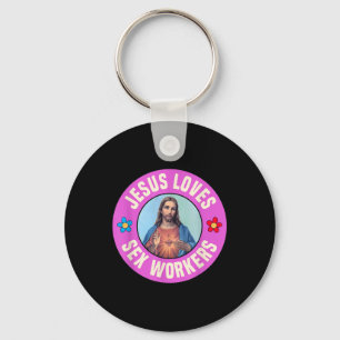 Porte-clés Jésus aime les ouvriers Fleurs de Foi chrétienne