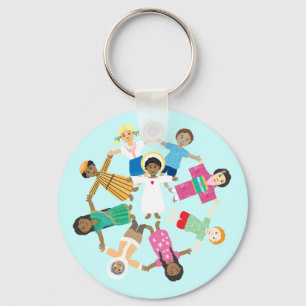 Porte-clés Jésus aime les petits enfants