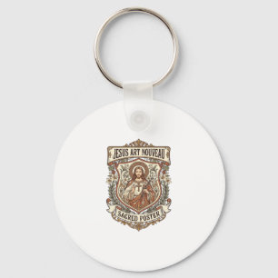Porte-clés Jésus Art Nouveau Affiche Sacrée Jésus Art Nouvea
