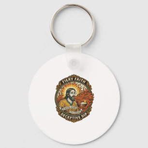 Porte-clés Jésus Brûlant Bouche Super Épicé Party Dip Humour_