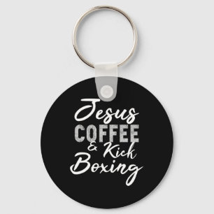 Porte-clés Jésus Café Et Kickboxing Drôle De Travail D'arts M